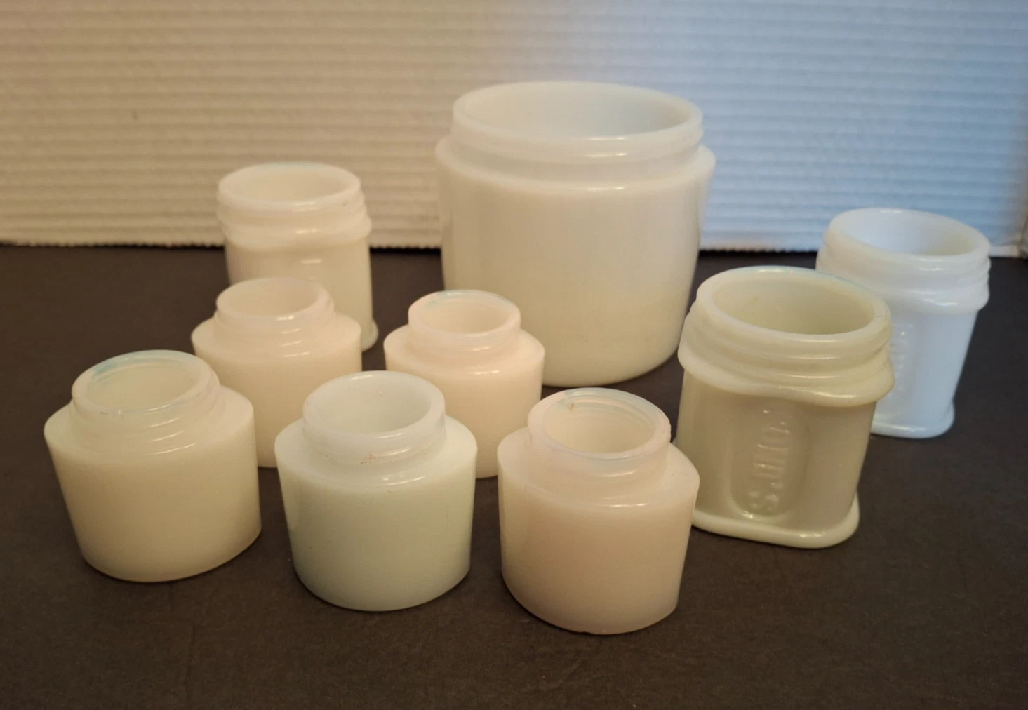 Lot of 9 Vintage Ponds Milk Glass Jars
Opens in a new window or tab