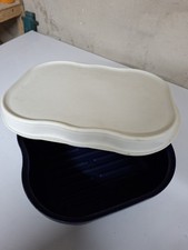 Tupperware großer Leibwächter Brotbox Brotbehälter Brotmax blau weiß gebraucht