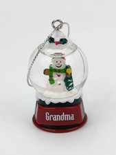 Ganz Personalized Grandma Glass Snow Globe Snowman Christmas Ornament 2"
