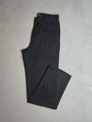Blue Generation Men's Black Twill Flat Front Casual Pants Cotton Blend Size 34W