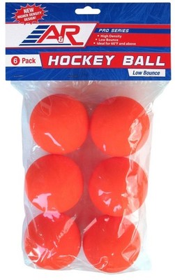 A&R Sports Low Bounce Hockey Ball - Orange (6-Pack)