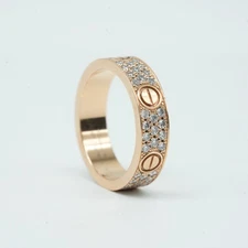 Authentic Cartier Love Ring 18K Yellow Gold with Diamond YEP977 Size:68 12.73g