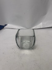 Heavy clear glass square vase