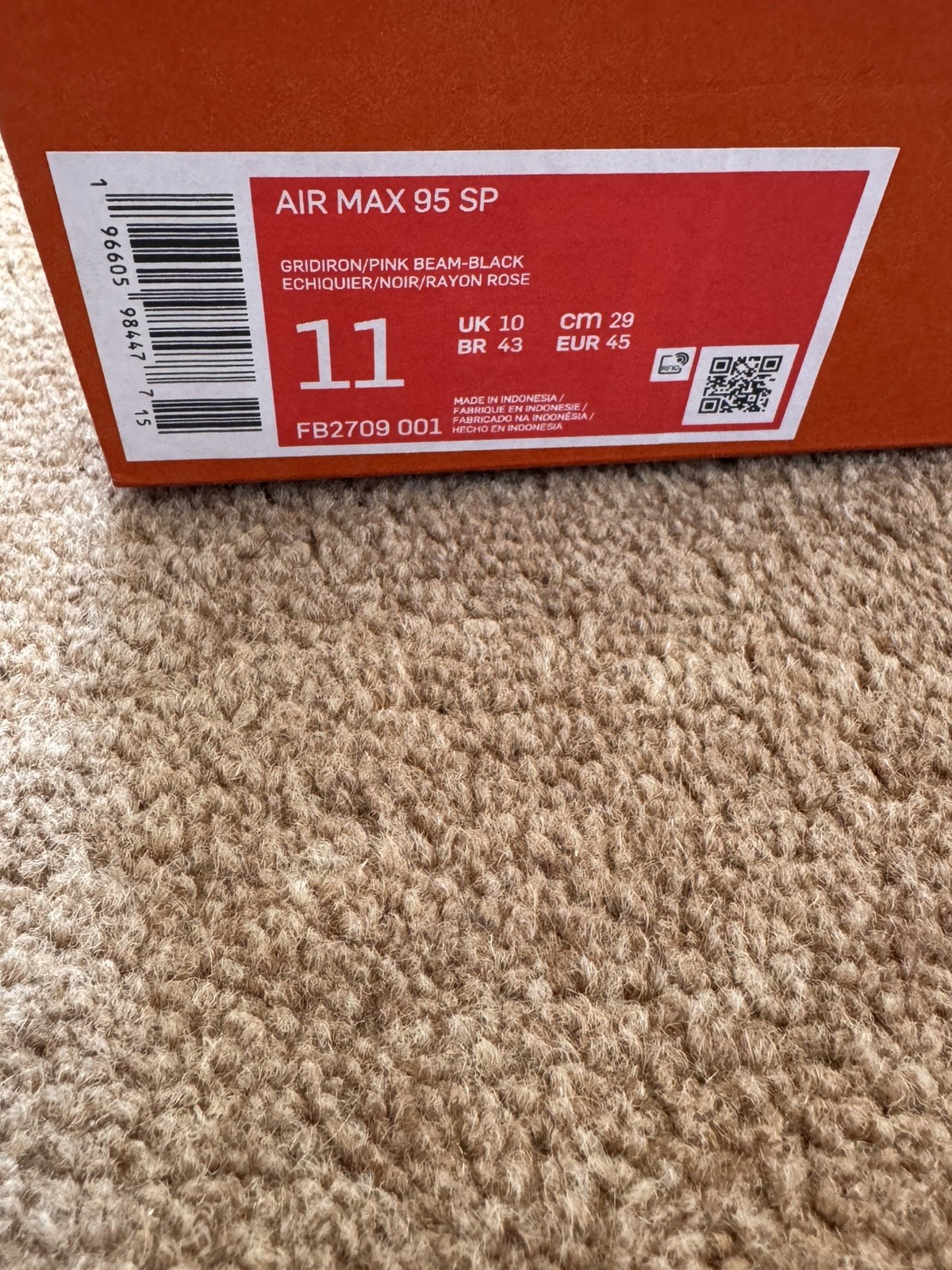 Nike Air Max 95 x Corteiz Rules the World Pink Beam UK 10 Brand New image 8