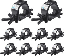 1-1/2" OD Black Stage Light Clamp, 10PCS Premium 1.37-1.57 Inch Aluminium Small