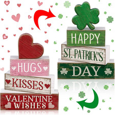 5 Pcs Valentine'S Day Decoration Reversible Valentine St. Patrick'S Day Home Dec