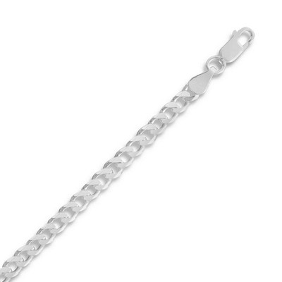 925 Sterling Silver Beveled Curb Chain - Everyday, Date Night | Self-Gift, Daily