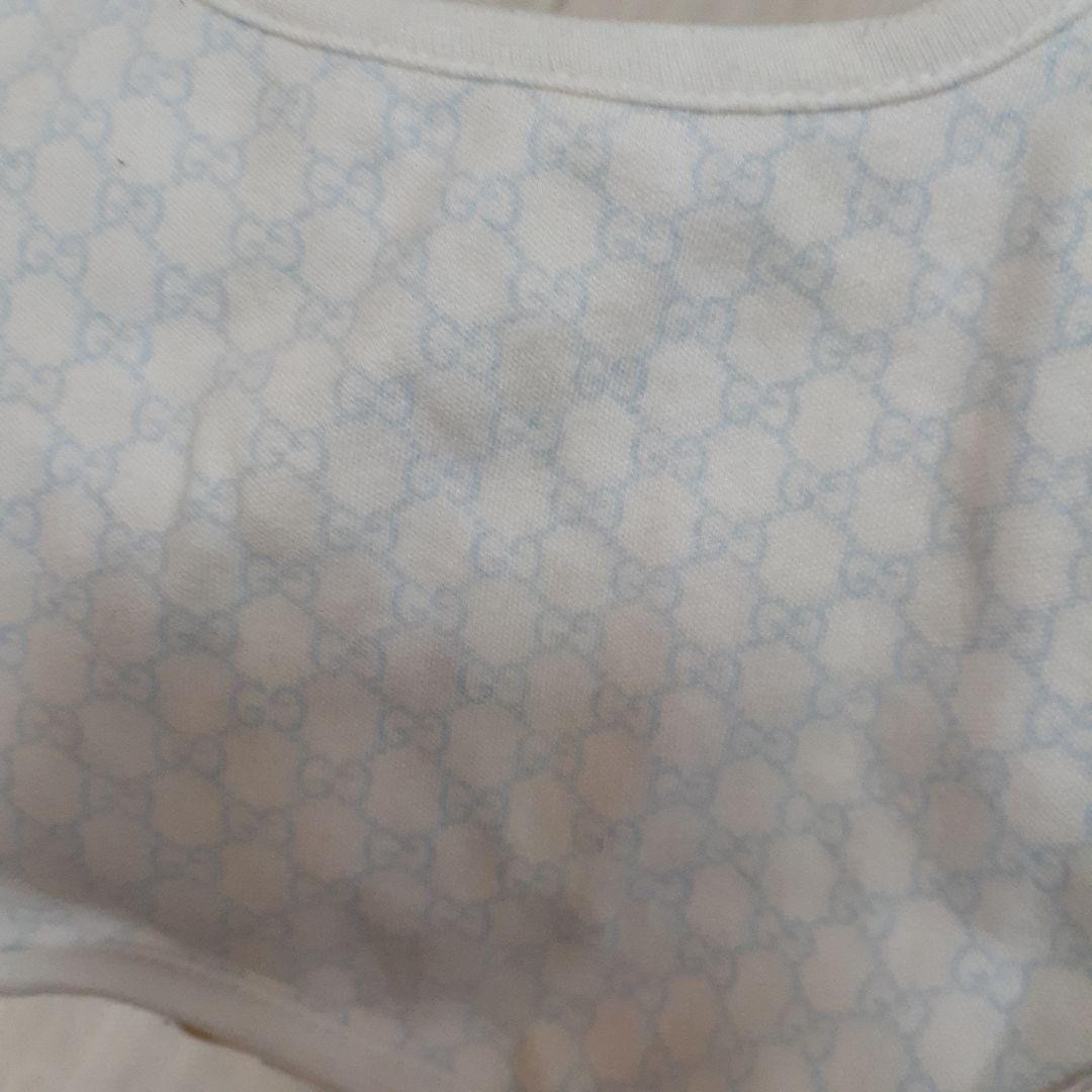 Gucci Baby Bib & Hat Set White Blue Monogram GG pattern Luxury infant Italy