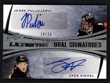 2015 Leaf Ultimate Dual Signatures Silver /25 Jesse Puljujarvi Jack Eichel Auto
