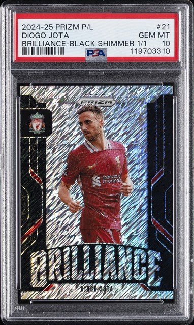 2024-25 PANINI PRIZM PREMIER LEAGUE BRILLIANCE #21 DIOGO JOTA 1/1 PSA 10