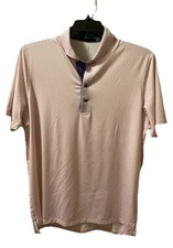 Greyson Printed Polo Shirt Men  s Sz L Pink Performance Golf Sport Active AOP