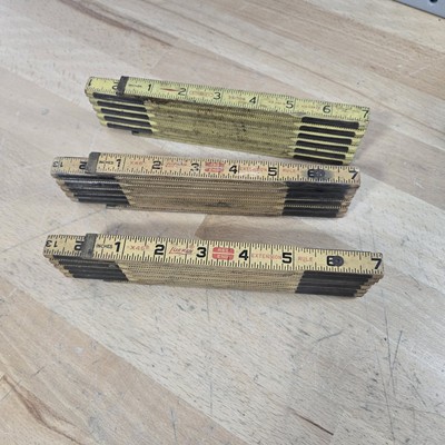 SET OF 2  Lufkin X46 Red End Carpenters Extension 6Ft. Folding Rule & 1 Stanley