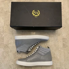 Del Toro Grey Nappa Leather Boxing Sneakers Men’s Size 8