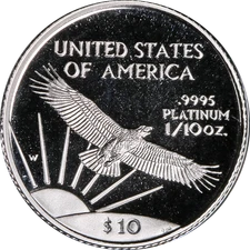 1997-W Platinum American Eagle $10 Proof Bullion Coin - OGP COA - STOCK