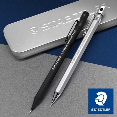 Staedtler 925 77 Hexagonal Mechanical Pencil 0.5mm Silver Black + CASE