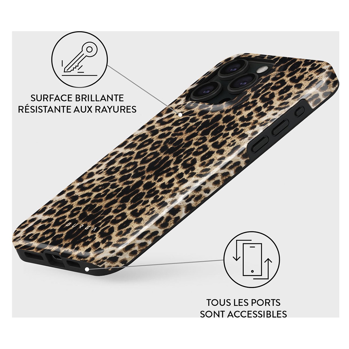 Protection iPhone 15 Pro Burga Tough Player coque rigide premium