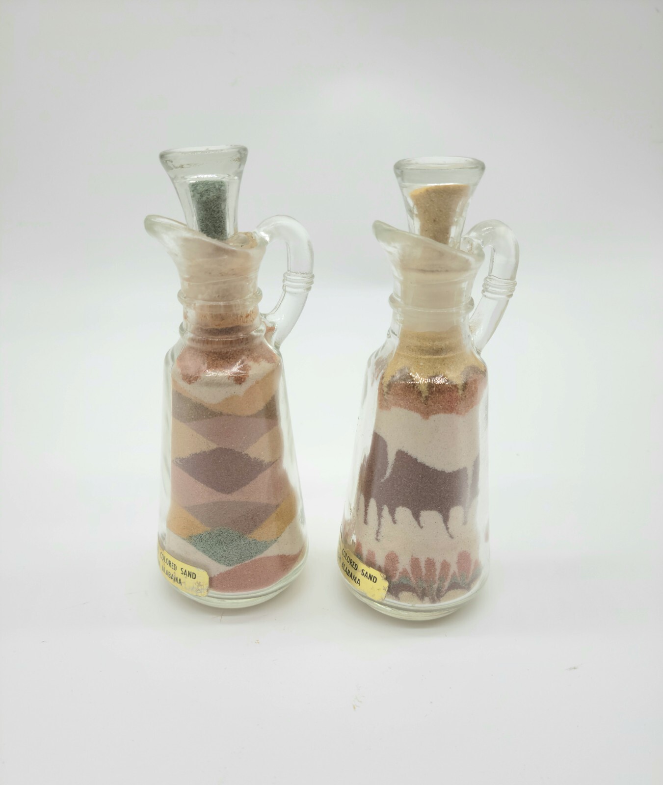 Vintage Sand Art Bottles from Alabama set of 2 Cruets eBay