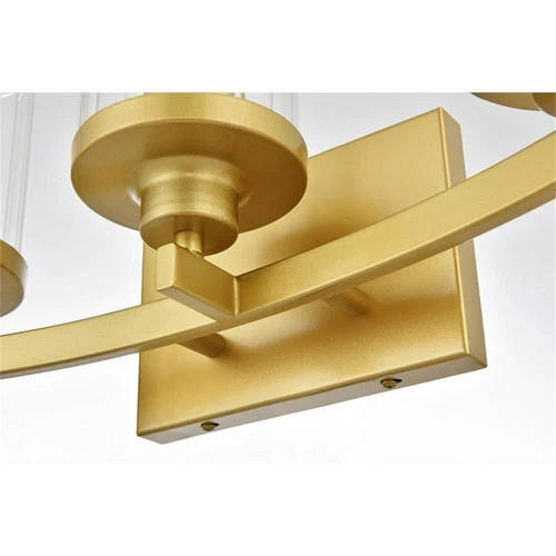 Living District Saanvi 3-Light Iron & Glass Bath Sconce in Brass/Clear - Picture 5 of 5