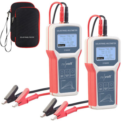 revolt 2er-Set Solarpanel-Digital-Multimeter, bis 800 W, 35 A, XL-LCD-Display