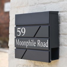 Personalised Lockable Letter Box ? Large Wall-Mounted Outdoor Mail Post Box UK