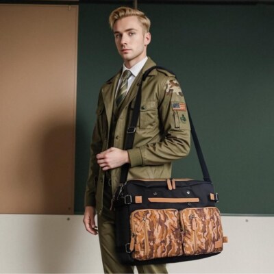 3 in 1 Computer Backpack for Men - 17.3 Inch Laptop Work Bag, Briefcase - Desert