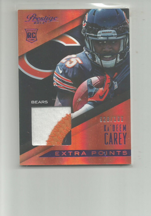 Ka'Deem Carey Panini Prestige Rookie Jumbo Jersey #KC Extra Points Holo Purple