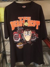 Harley Davidson Taz Tasmanian Devil The BEAST with the BEST 1993 2XL Shirt NOS