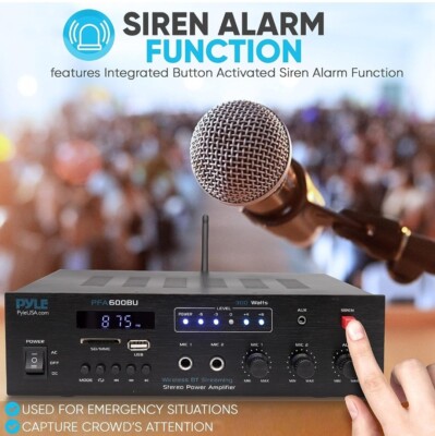 PYLE Wireless Bluetooth Karaoke Amplifier PFA600BU