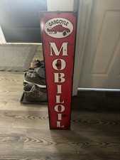 Antique Style Barn Find Look Mobil Pegasus Gas Oil Pump Sign