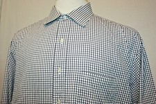BROOKS BROTHERS MAKERS L/S Shirt Blue Check Soft Cotton Sz 17.5 - 35 USA Made