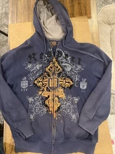 LLCooL J Honor Respect Hoodie Small S Vintage LL Cool J Full Zip Hooded Blue