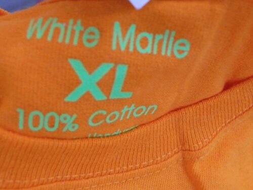 WHITE MARLIE NWOT Youth Orange Short Sleeve Cotton Red White Logo T Shirt Sz XL - Picture 6 of 6
