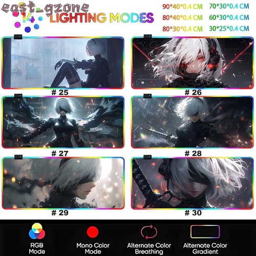 NieR:Automata Yorha No. 2 Type B Large Oversized Anime Mousepad Mouse Desk Mat - Afbeelding 2 van 24