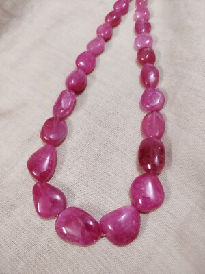Birmese Turmalin Tumbled Steine Choker Halskette Natur Pink Turmalin Steine