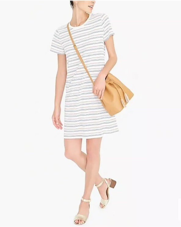 j crew striped t shirt dress Short-sleeve Striped Tie-waist T-shirt Dress For Women