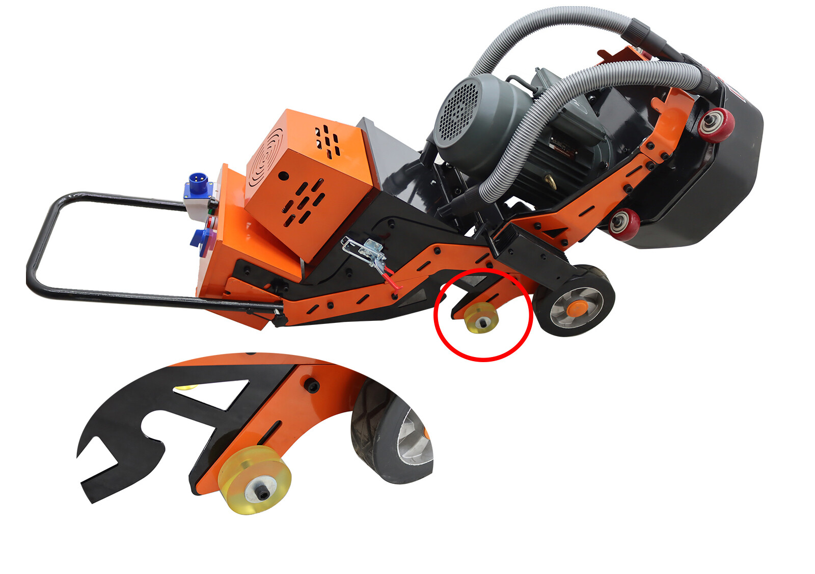 220V Concrete Floor Grinder Polishing Machine w/ 30L Dust Bucket 6 Grinding Head