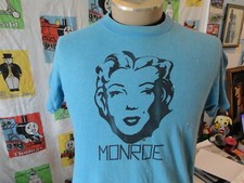Vintage 80's Marilyn Monroe Blue Pop Art T Shirt Size M