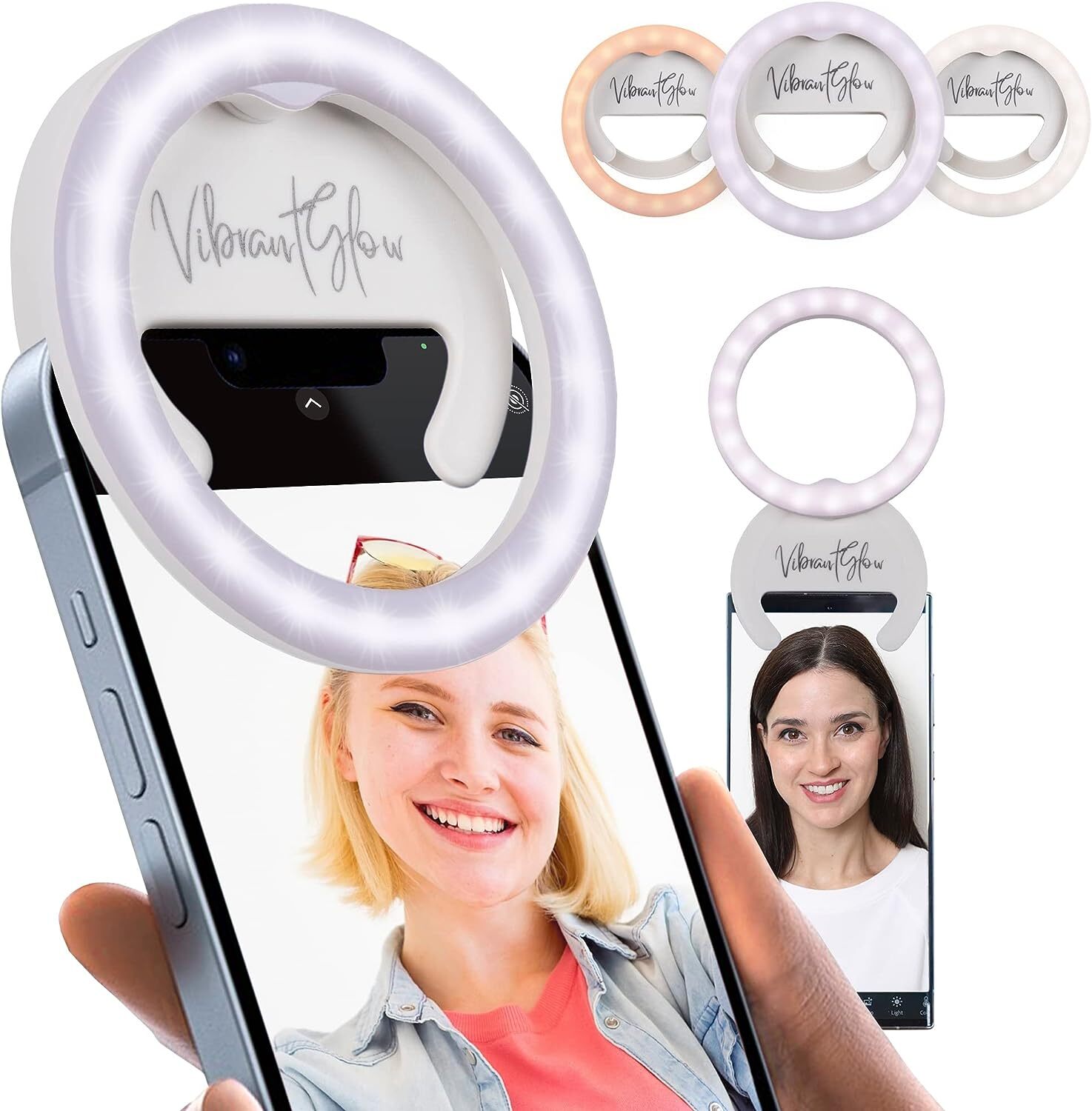 Rotatable Clip-On Ring Light for Phone Tablet Laptop Selfies  -image