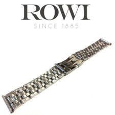 Bracelet De Montre Deux Tons ROWI 22mm - Acier Inox Plaqué Or, Fermoir Papillon, Classique Pour Homme