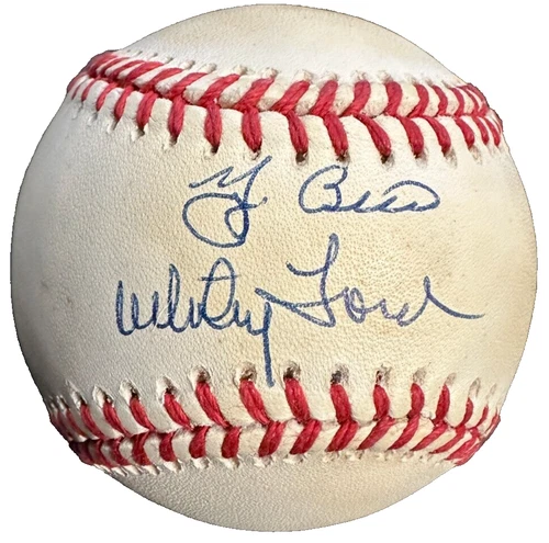 Yogi Berra & Whitey Ford Autographed American League Baseball HOF Yankees