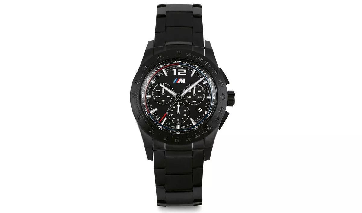 Original BMW M Chrono Watch Metal Black Wrist Watch 80262463269