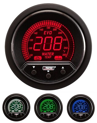 52mm (2 1/16'')Premium EVO Digital Water Temp Gauge- 4 color Red/Blue/Green/White
