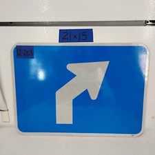 Authentic Traffic Highway Road Street Arrow Sign 45Degree Right 21" X 15" 12-203