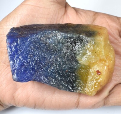 363.40 Ct Natural Bi-Color Sapphire 69 x 43 mm Gemstone Rough