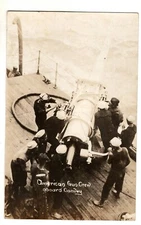 American Gun Crew Aboard Convoy Ship RPPC Postcard
