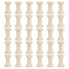 30Pcs Wooden Empty Spools Unfinished Wood Thread Bobbins 2"x1.2" Natural Color
