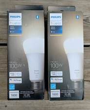 Philips Hue White 17W Led E26 Smart Bulb, 1600 Lumens 2 Pack NEW SEALED