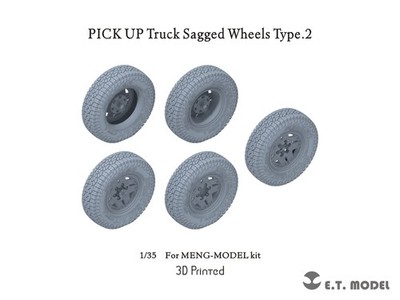 ETModel P35-163 1/35 PICK UP Truck Sagged Wheels Type.2 3D Printed For Meng Kit