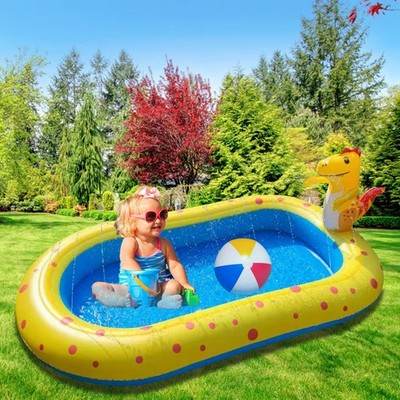 Inflatable Swimming Pool Children Outdoor Backyard Cute Dinosaur Sprinkler P HOT