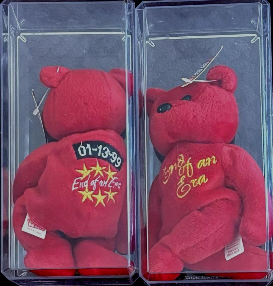 Michael Jordan Beanie Bears Fin de Era 1-13-99 coleccionable con estuches Foto 4 de 4